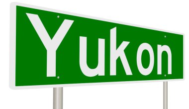 Rendered green highway sign