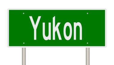 Rendered green highway sign