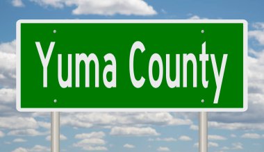 Rendered green highway sign