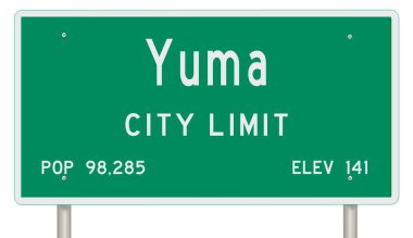 Rendered green highway sign