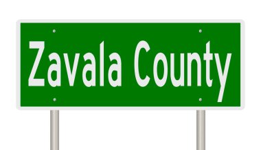 Rendered green highway sign