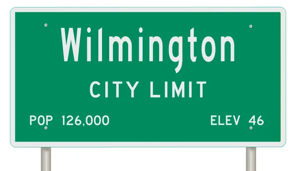 Rendered Green Highway Sign Wilmington — Stock Photo, Image