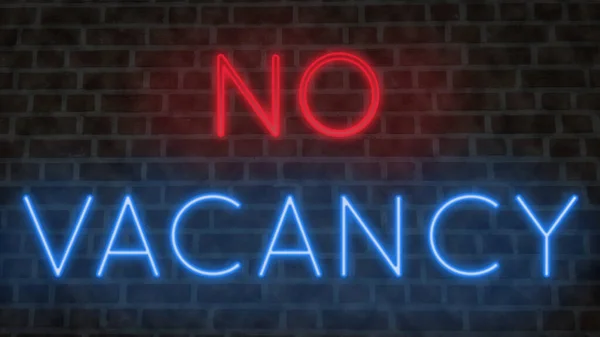 Neon Sign Brick Wall Vacancy — Φωτογραφία Αρχείου