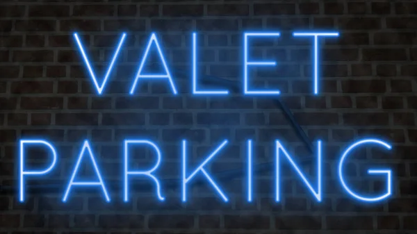 Neon Sign Valet Parking — Stock fotografie