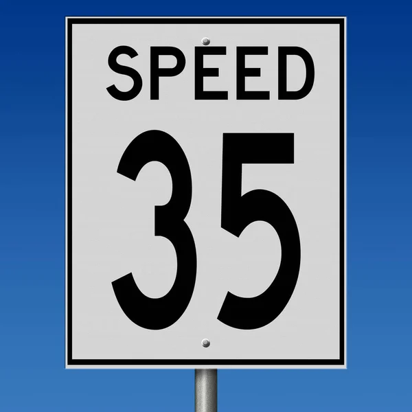 Rendered Speed Sign Mph — Foto Stock