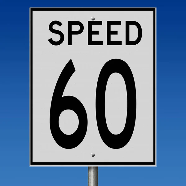 Rendered speed sign 60 mph
