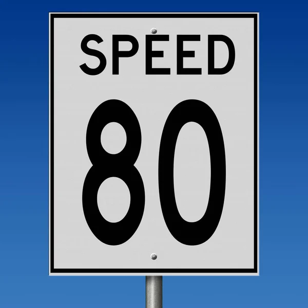 Rendered Speed Sign Mph — Fotografia de Stock