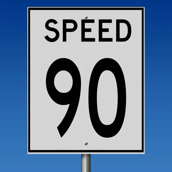 Rendered Speed Sign Mph — Stok Foto
