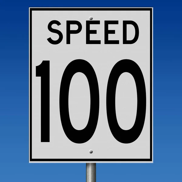 Rendered Speed Sign 100 Mph — Photo