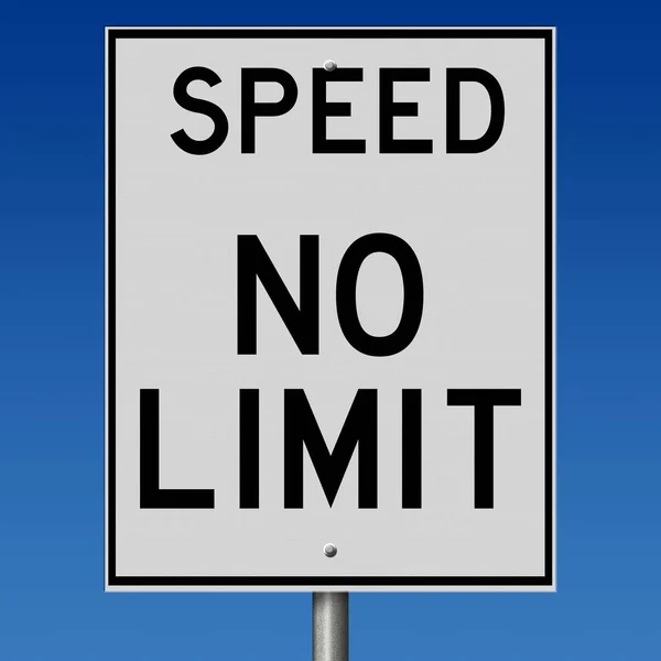Rendered Speed Sign Limit — 图库照片