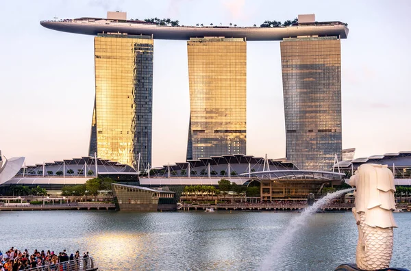 Portion Singapore Skyline Twilight — Photo