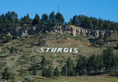 Sign on a hill overlooking Sturgis South Dakota