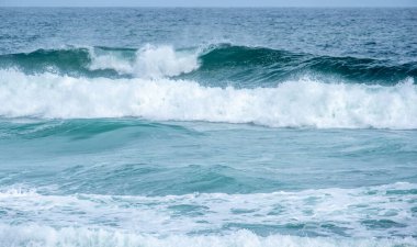 Breaking waves near a beach in Sri Lanka