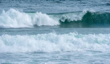Breaking waves near a beach in Sri Lanka