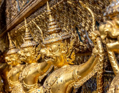 Statues at Wat Phra in downtown Bangkok Thailand