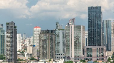 Clouds over skyscrapers in downtown Bangkok