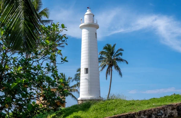 Landmark White Lighthouse Galle Sri Lanka — 图库照片