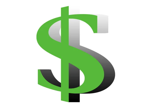 Rendered Green Dollar Symbol — Fotografia de Stock