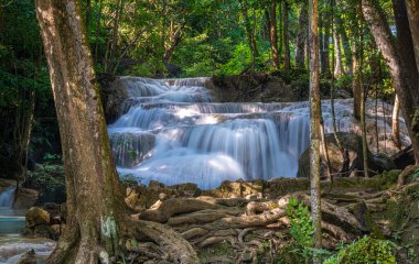 Waterfall at Erawan National Park in Thailand