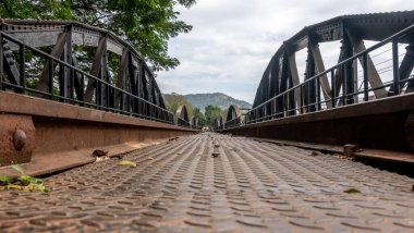 Landmark bridge over the River Kwai at Kanchanaburi Thailand