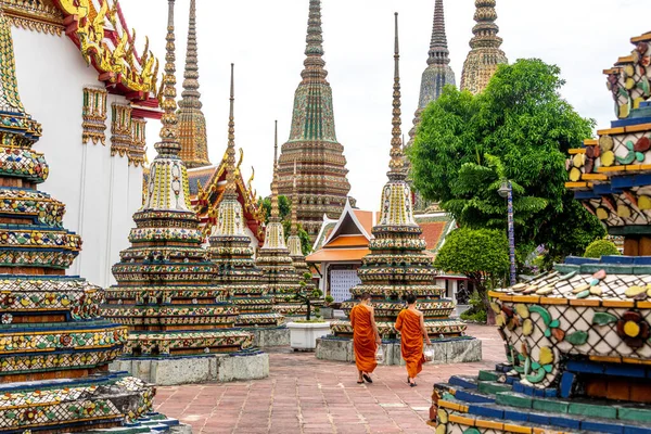 Monks Courtyard Wat Pho Buddhist Temple Bangkok — 图库照片