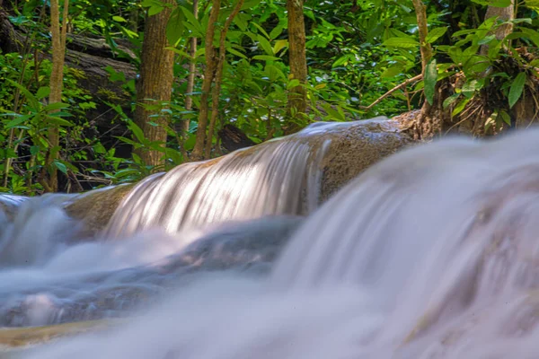Waterfall at Erawan National Park in Thailand