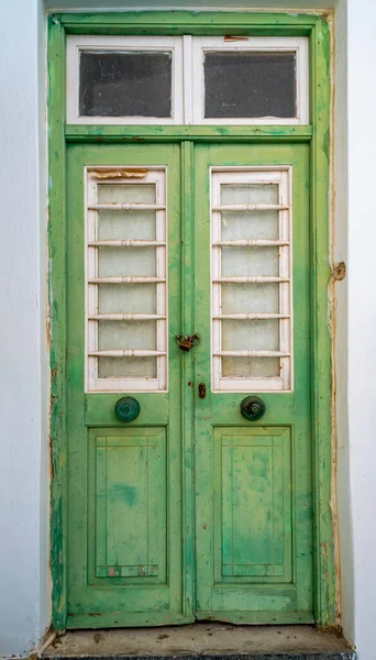 Двері Місті Парікія Острові Парос Греція — стокове фото