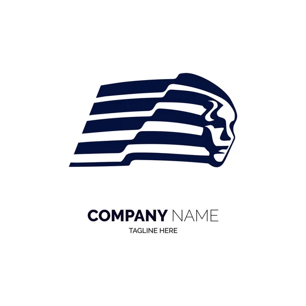 Λογότυπο Πρόσωπο Σημαία Πρότυπο Σχεδιασμό Για Εμπορικό Σήμα Την Εταιρεία — Διανυσματικό Αρχείο