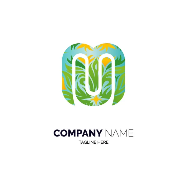 ブランドや企業などのためのMuの手紙のロゴデザインテンプレート — ストックベクタ