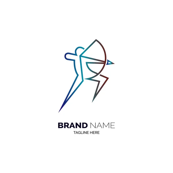 Plantilla Diseño Logotipo Archer Para Marca Empresa Otros — Vector de stock