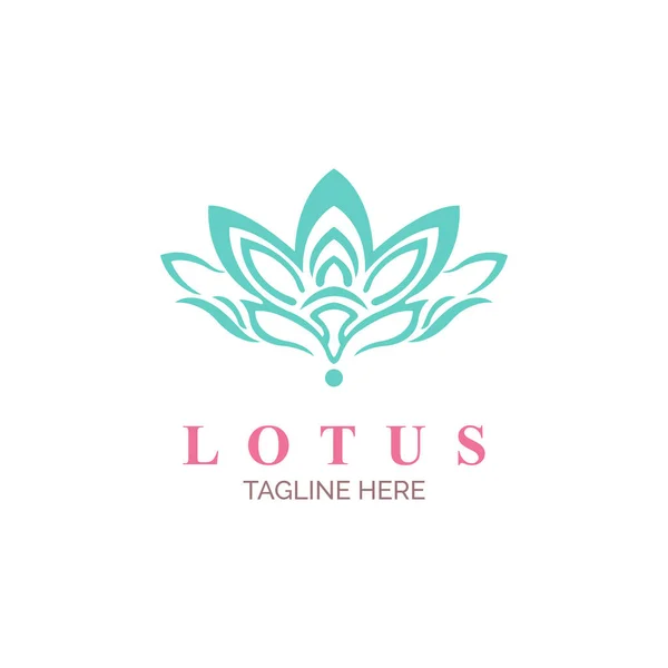 Lotus Çiçeği Logo Tasarım Şablonu Markalı Spa Salonu Veya Şirket — Stok Vektör