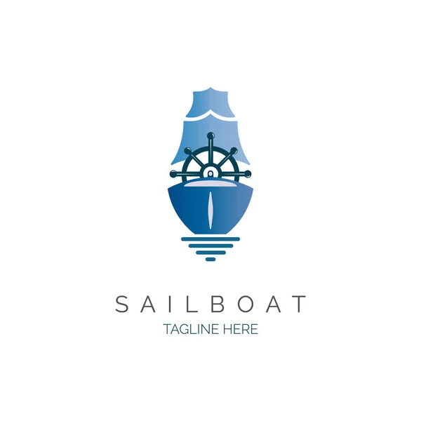 Sailboat Logo Icon Template Design Vector Brand Company Other — 스톡 벡터