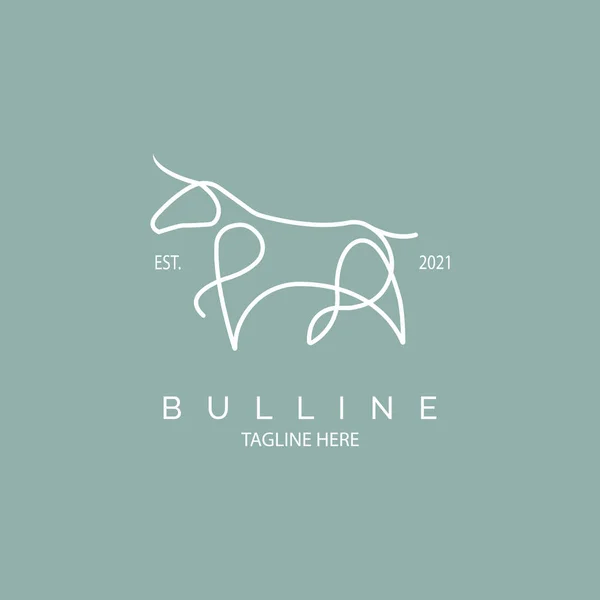 Bull Logo Icon Line Style Template Design Brand Company Other — 스톡 벡터