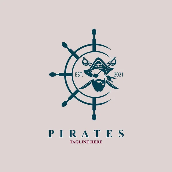 해적들은 로고를 브랜드나 회사를 빈티지 스타일의 템플릿 벡터를 디자인 — 스톡 벡터