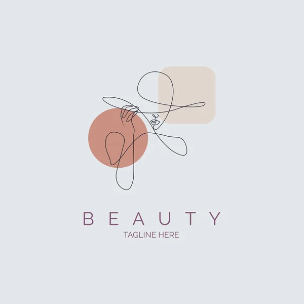 Femme Visage Beauté Salon Spa Soins Peau Modèle Logo Design — Image vectorielle