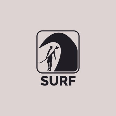 Marka ya da şirket için sörf logosu tasarımı şablonu
