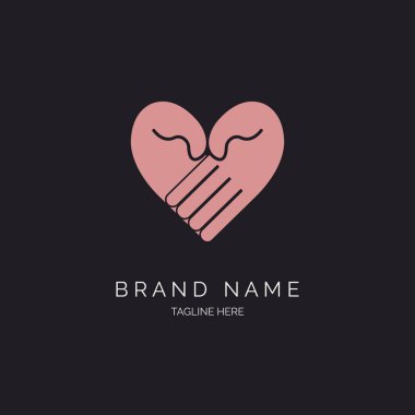 Marka veya şirket için el aşkı logo şablonu tasarımı