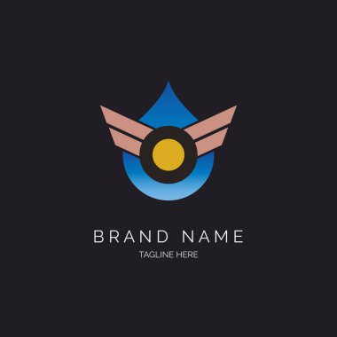 su damlası kanatları logosu marka veya şirket ve diğerleri için şablon vektörü dizayn