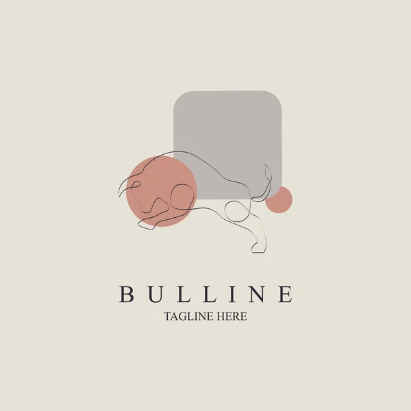 Bull Logotyp Linje Stil Mall Design För Varumärke Eller Företag Royaltyfria illustrationer