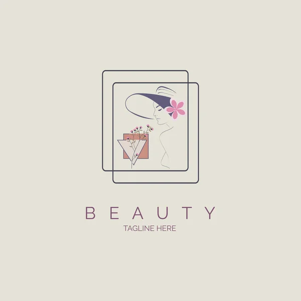 Kvinna Ansikte Skönhet Salong Spa Logotyp Mall Design För Varumärke Stockillustration