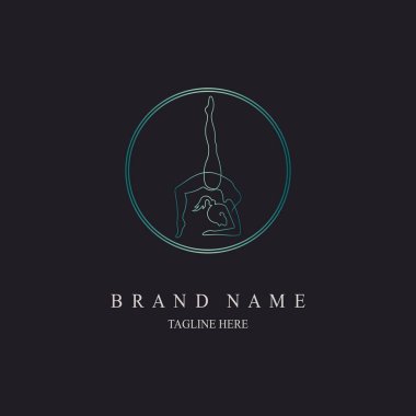 marka ya da şirket için yoga meditasyon tarzı logo tasarımı şablonu