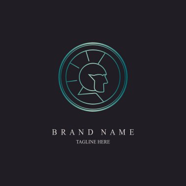 Sparta tarzı monogram logo tasarım şablonu marka veya şirket ve diğerleri için