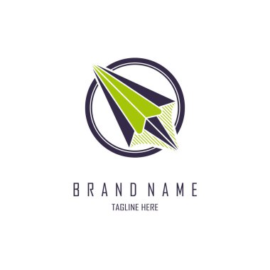 Marka ya da şirket için uçak uçuş logosu tasarımı şablonu