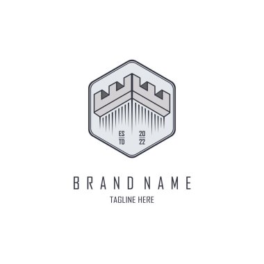 Marka ya da şirket için kale kulesi logo şablonu tasarımı