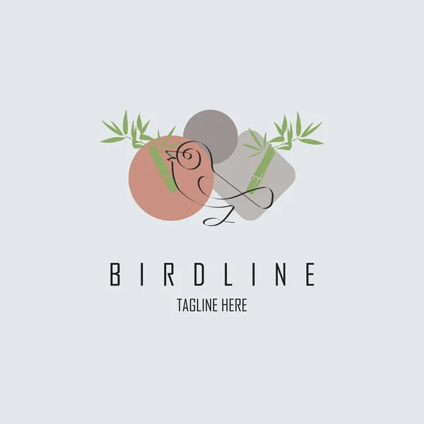 Marka Şirket Için Kuş Çizgisi Tarzı Logo Şablonu Tasarımı — Stok Vektör
