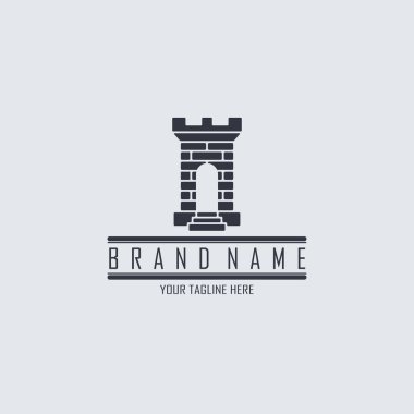 Marka ya da şirket için kale kulesi logo şablonu tasarımı