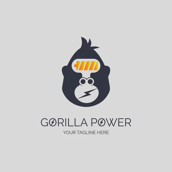 Gorilla Power Head Logo Template Design Brand Company Other — Vettoriale Stock