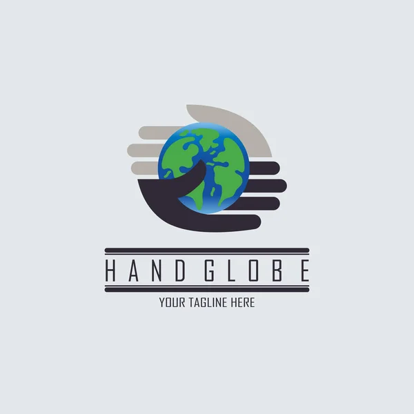 Handglob Logotyp Design Mall För Varumärke Eller Företag Och Andra Royaltyfria illustrationer