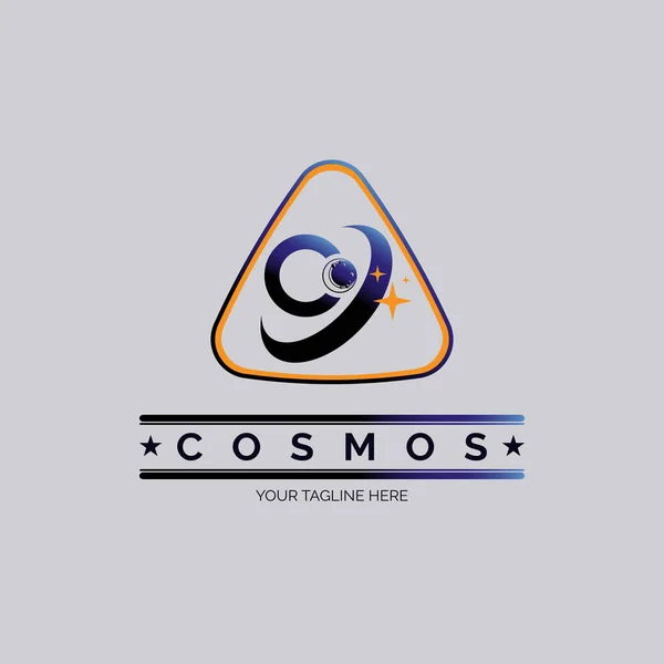 Lettera Cosmos Modello Design Del Logo Spaziale Marca Azienda Altri — Vettoriale Stock