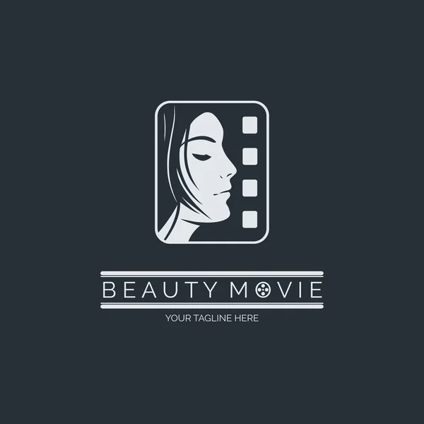Design Logo Production Beauty Movie Cinema Studio Pour Marque Entreprise — Image vectorielle